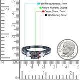 Three Stone Art Deco Round Natural Stone Ring