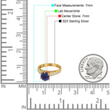 Round Natural Stone Engagement Ring