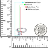 Round Natural Stone Engagement Ring