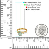 Round Natural Stone Engagement Ring