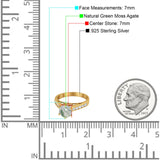 Round Natural Stone Engagement Ring