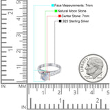 Round Natural Stone Engagement Ring