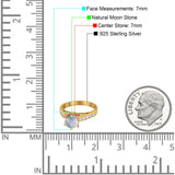 Round Natural Stone Engagement Ring