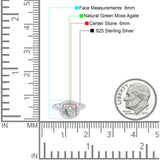 Vintage Style Round Natural Stone Halo Ring