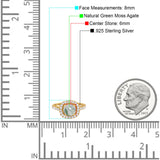 Vintage Style Round Natural Stone Halo Ring