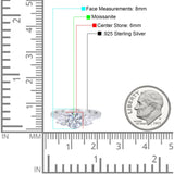 Three Stone Round Natural Stone Ring