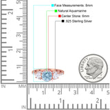 Three Stone Round Natural Stone Ring