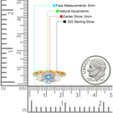 Three Stone Round Natural Stone Ring