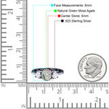 Three Stone Round Natural Stone Ring