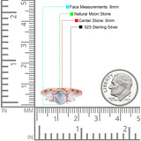 Three Stone Round Natural Stone Ring