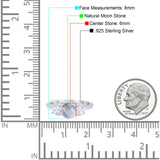 Three Stone Round Natural Stone Ring