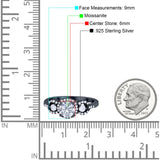 Round Natural Stone Three Stone Ring