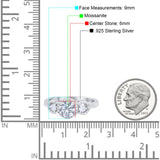 Round Natural Stone Three Stone Ring