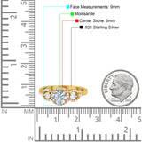 Round Natural Stone Three Stone Ring