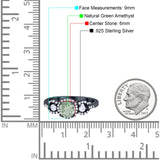 Round Natural Stone Three Stone Ring