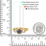 Round Natural Stone Three Stone Ring