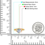 Round Natural Stone Solitaire Ring