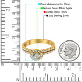 Two Piece Round Natural Stone Ring