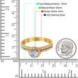 Two Piece Round Natural Stone Ring