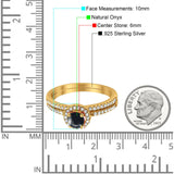 Two Piece Round Natural Stone Ring