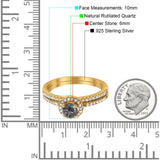 Two Piece Round Natural Stone Ring