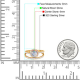 Two Piece Round Natural Stone Bridal Ring