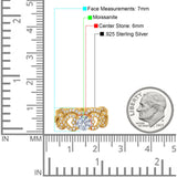 Two Piece Round Natural Stone Art Deco Ring