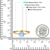 Vintage Style Oval Natural Stone Trillium Ring