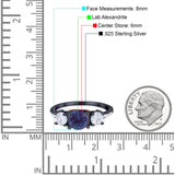 Three Stone Round Natural Stone Ring