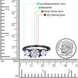 Three Stone Round Natural Stone Ring