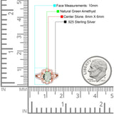 Art Deco Oval Natural Stone Flower Ring