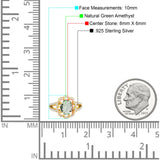 Art Deco Oval Natural Stone Flower Ring