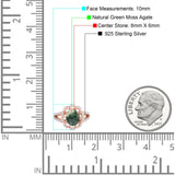 Art Deco Oval Natural Stone Flower Ring