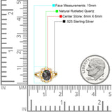 Art Deco Oval Natural Stone Flower Ring