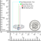 Round Natural Stone Solitaire Ring