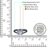 Art Deco Round Natural Stone Floral Ring