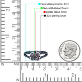 Art Deco Round Natural Stone Floral Ring