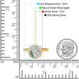 Art Deco Round Natural Stone Halo Ring