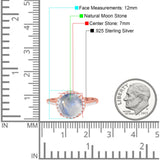 Art Deco Round Natural Stone Halo Ring