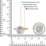 Art Deco Round Natural Stone Halo Ring