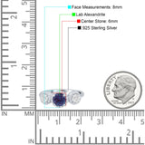 Three Stone Round Natural Stone Ring