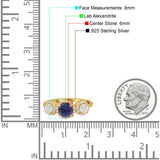 Three Stone Round Natural Stone Ring