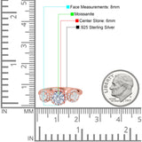 Three Stone Round Natural Stone Ring