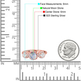 Three Stone Round Natural Stone Ring