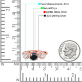 Three Stone Round Natural Stone Ring