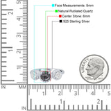 Three Stone Round Natural Stone Ring