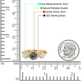 Three Stone Round Natural Stone Ring