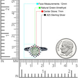 Art Deco Round Natural Stone Halo Ring