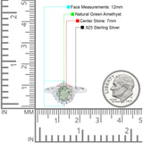 Art Deco Round Natural Stone Halo Ring