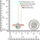 Art Deco Round Natural Stone Halo Ring